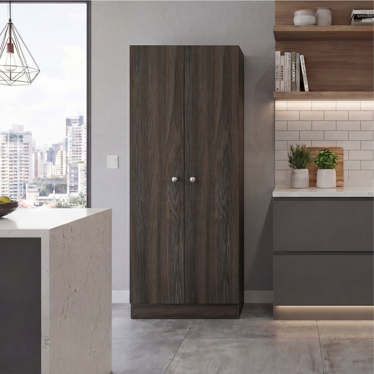 TUHOME CONCEPT Armario multiusos de 181 cm, negro