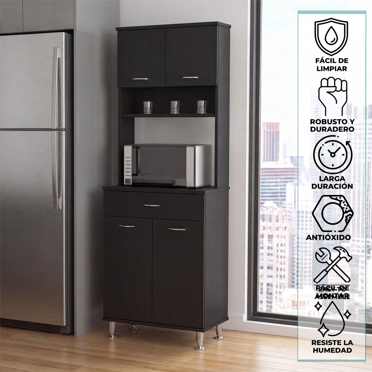 Despensa de cocina Della de 169 cm con 1 cajón