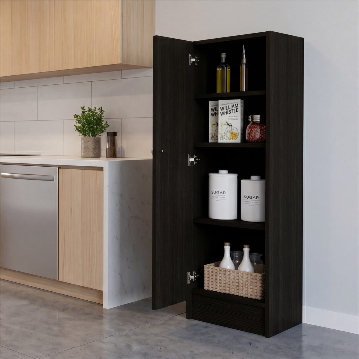 TUHOME CONCEPT Armario multiusos Belleria de 120 cm, wengué (ALW 5545) 2