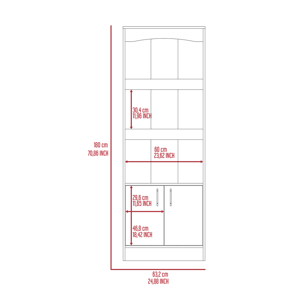 Librería Simma de 181 cm, wengué, foto 10 – TUHOME