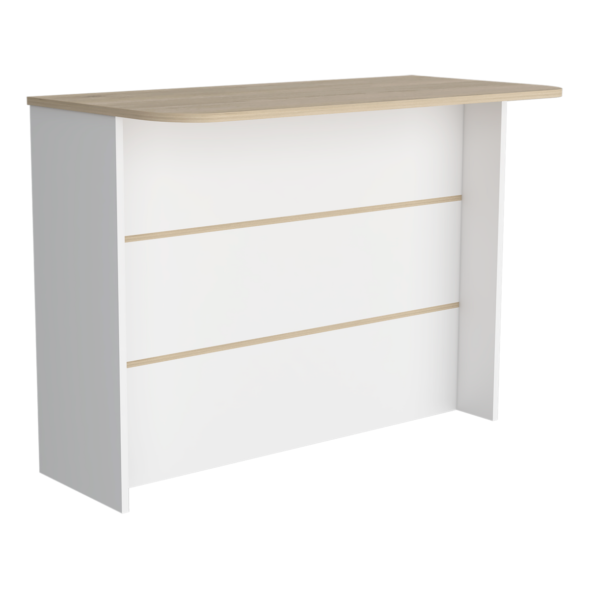 TUHOME CONCEPT Isla de cocina Fendi de 120 cm con 2 estantes, roble claro y blanco