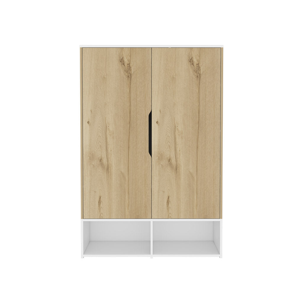 Armario ropero Rosie de 100 cm, roble claro y blanco, foto 4 – TUHOME