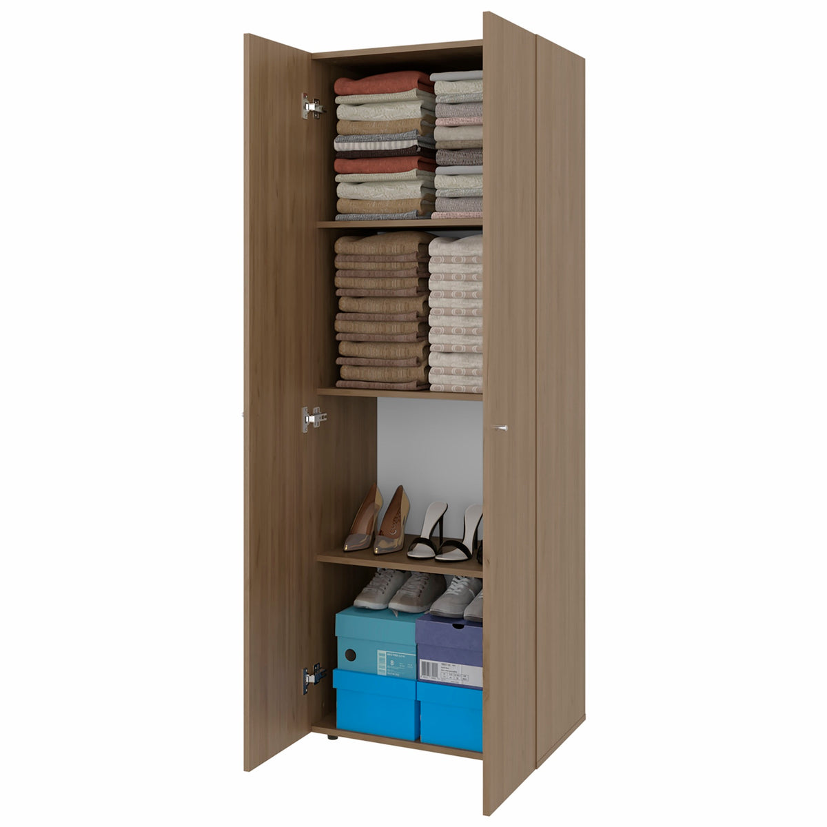 TUHOME CONCEPT Armario Home de 60 cm con 2 puertas y baldas, fresno