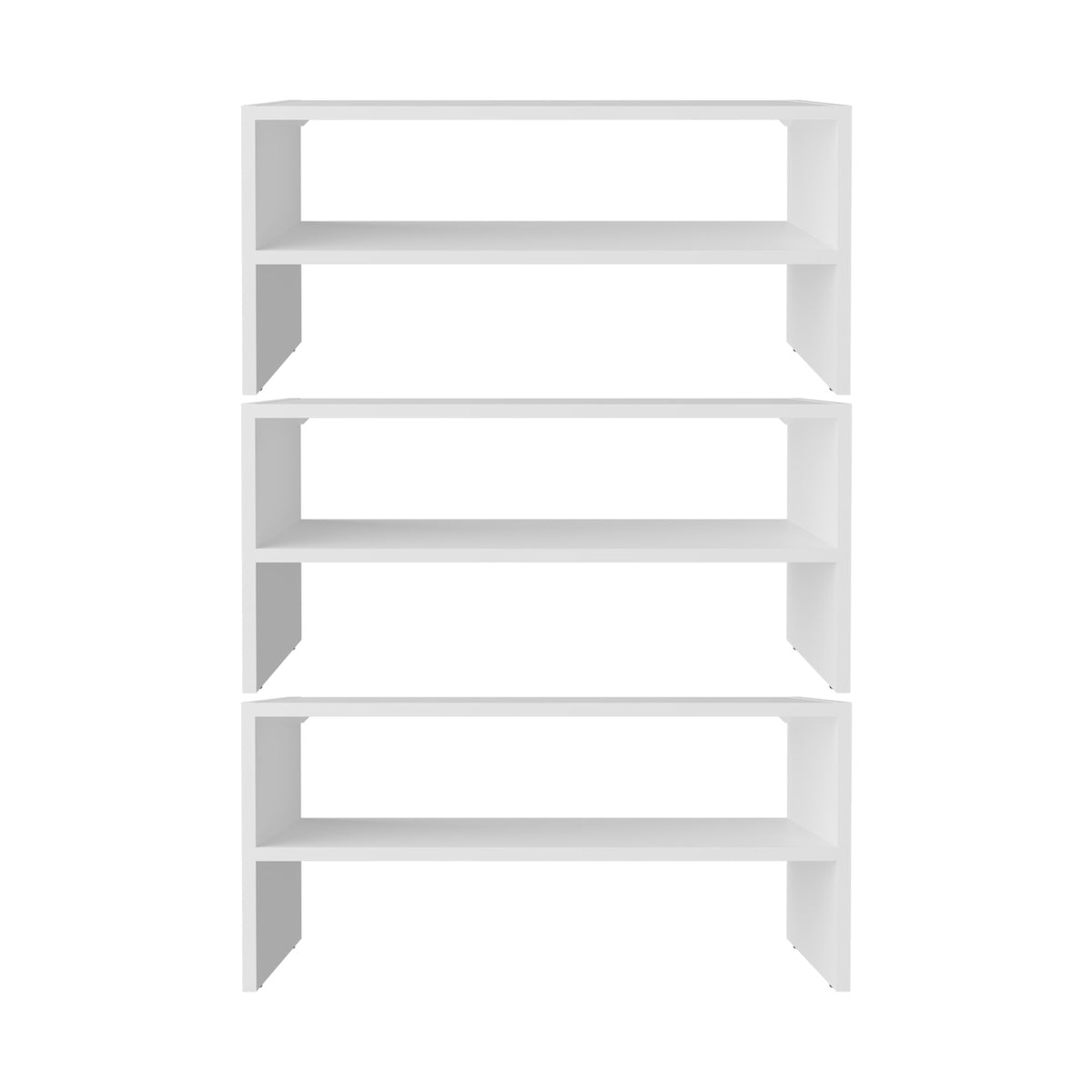 Conjunto zapatero Silpa de 6 niveles: 3 módulos apilables de 72 cm, blanco