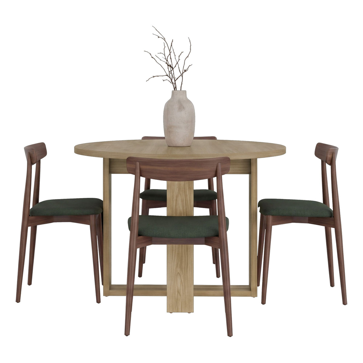 TUHOME CONCEPT Mesa de comedor redonda Lily de 90 cm, fresno