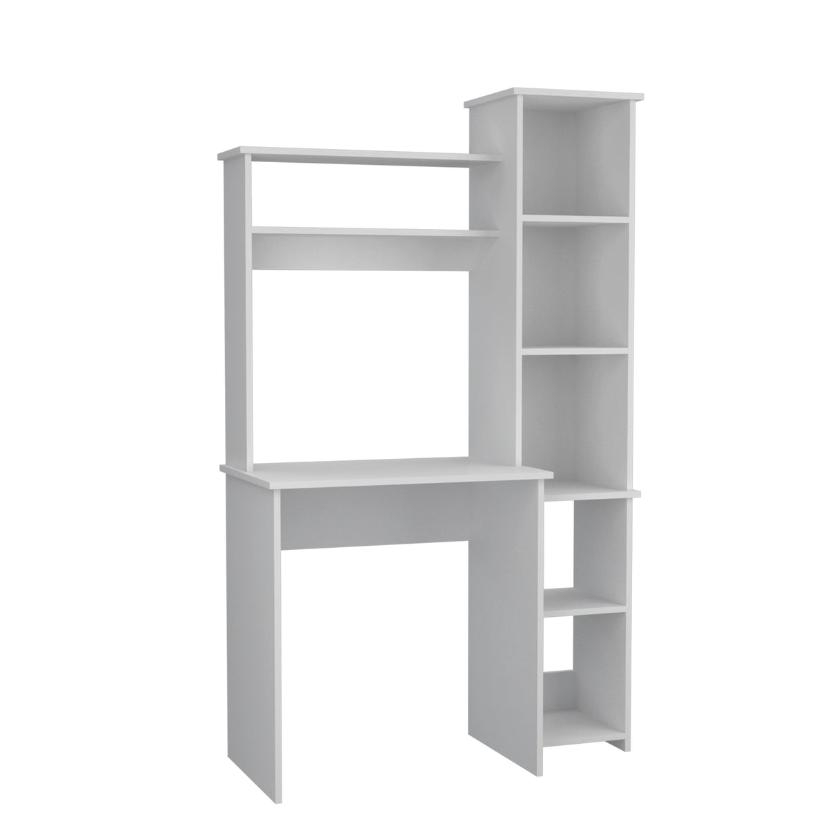 Mesa de Escritorio Versalles, con estantería, Blanco/ ceniza/Gris/Wengue