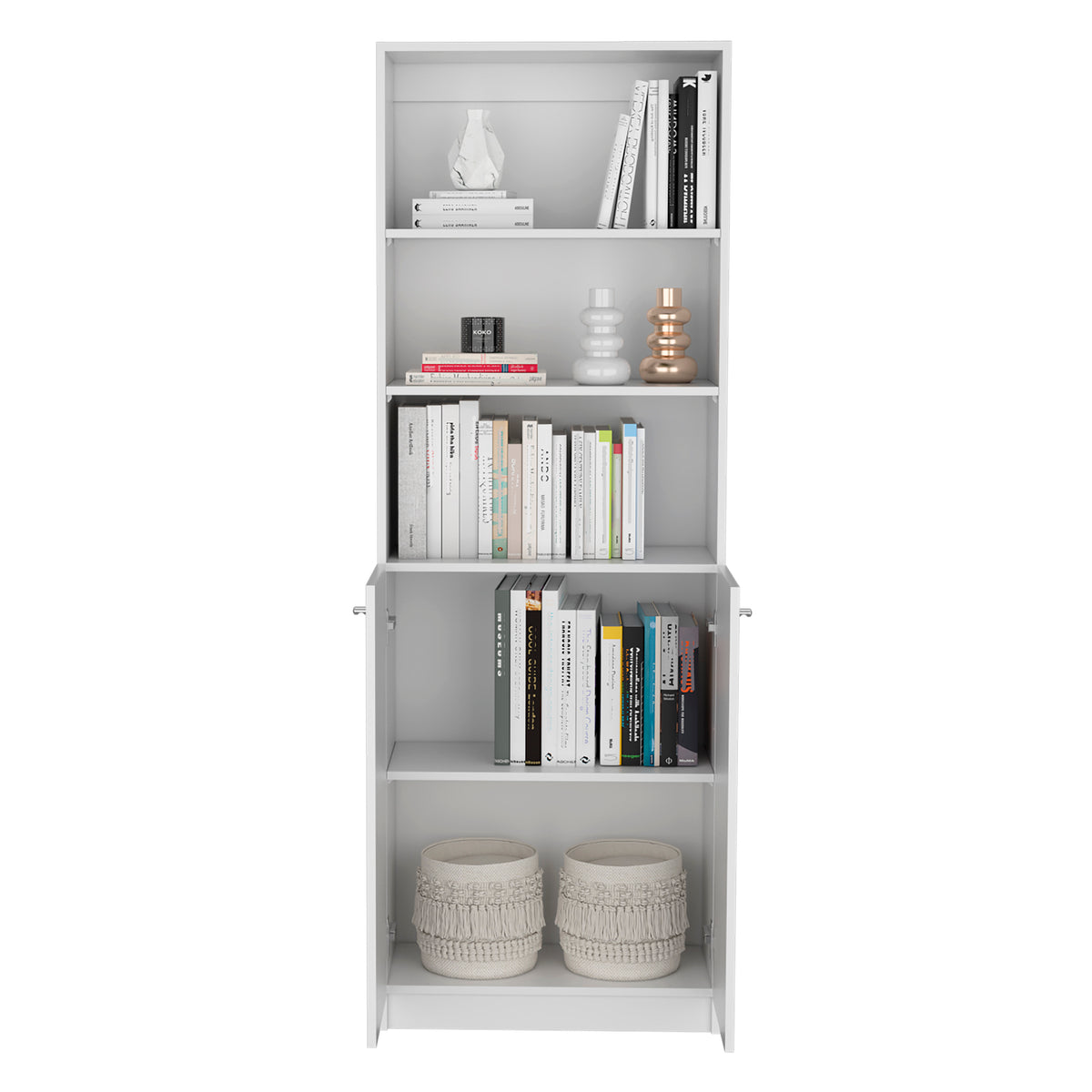 Librería Home de 181 cm con 2 puertas, blanco, foto 4 – TUHOME