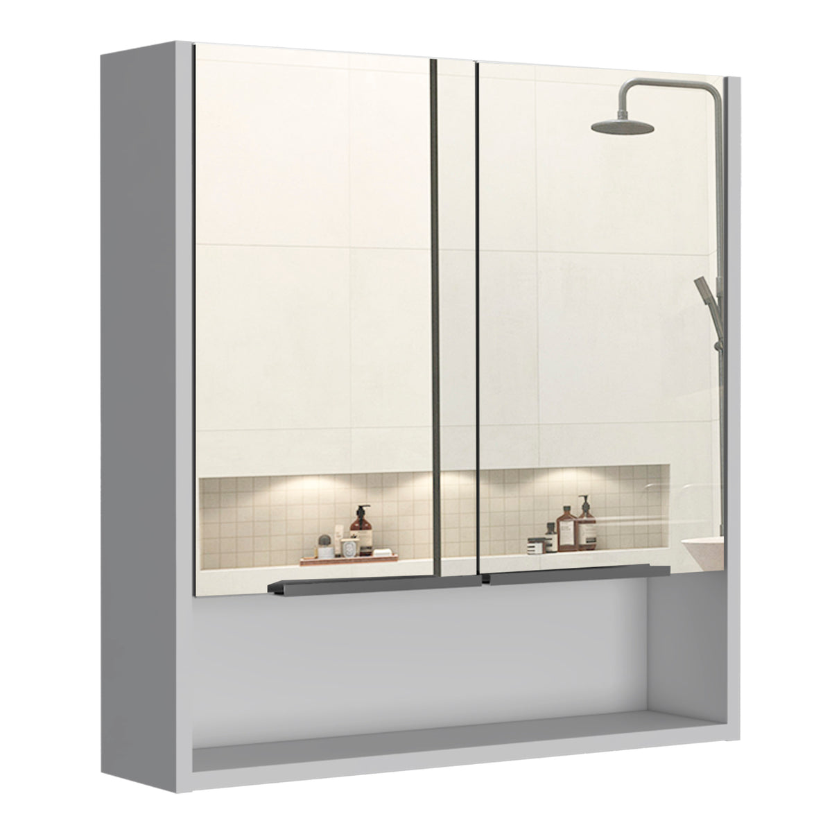 Armario de baño con espejo Jaspe 60 cm, en melamina
