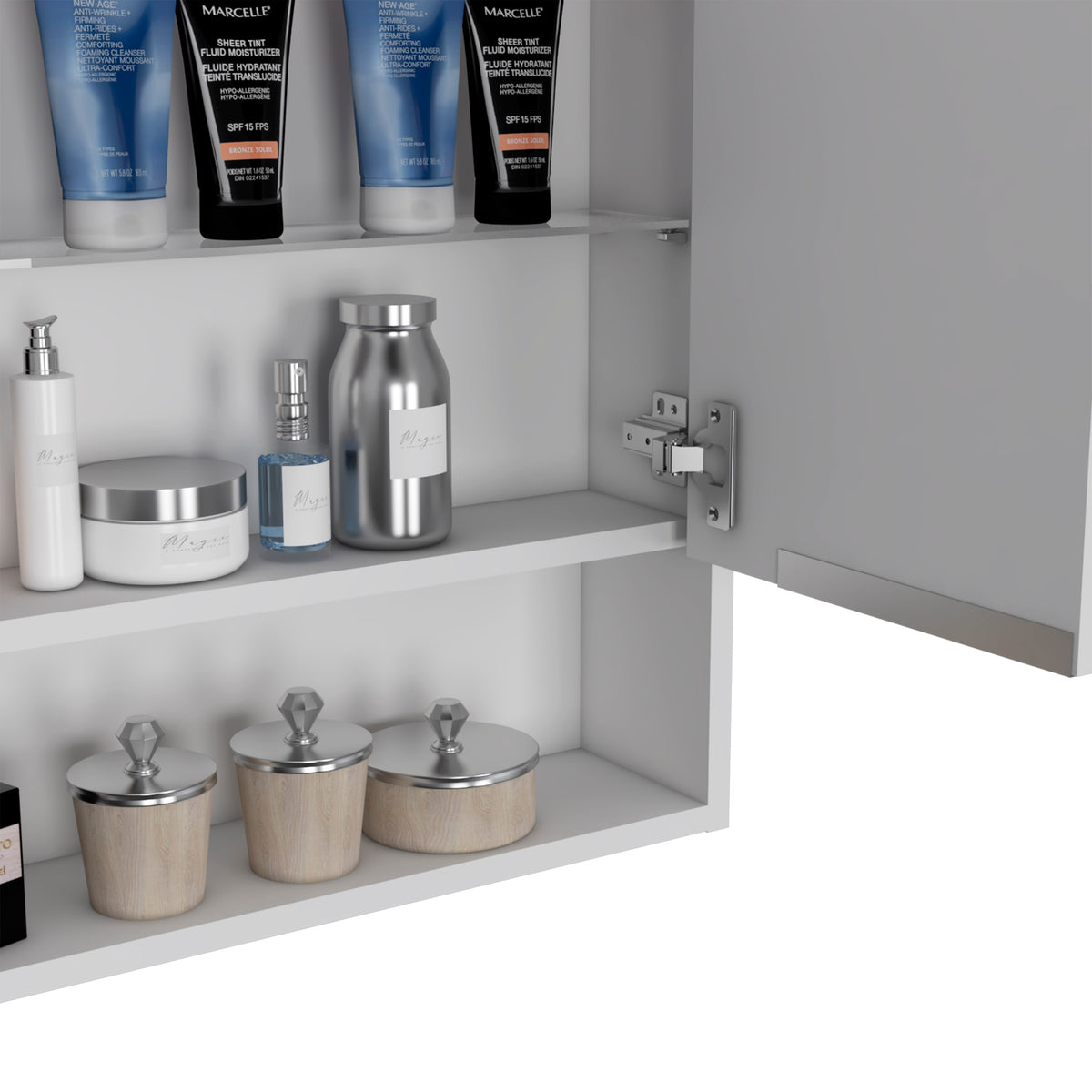 Armario de baño con espejo Jaspe 60 cm, en melamina
