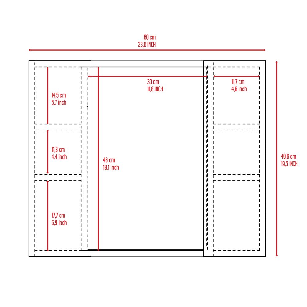 TUHOME CONCEPT Armario de baño de pared Artemisa de 60 cm, blanco