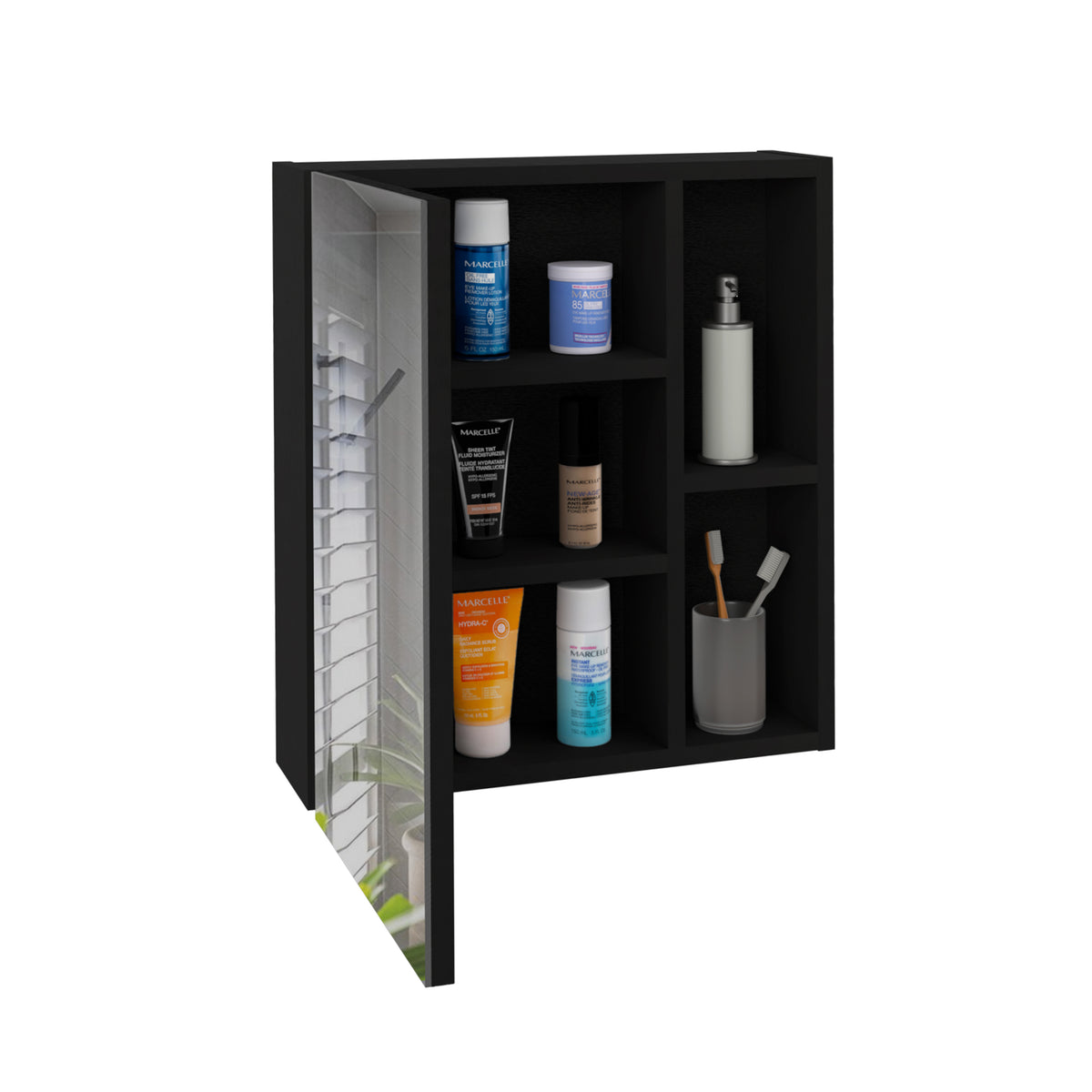 TUHOME CONCEPT Armario de baño de pared Labelle de 45 cm, wengué