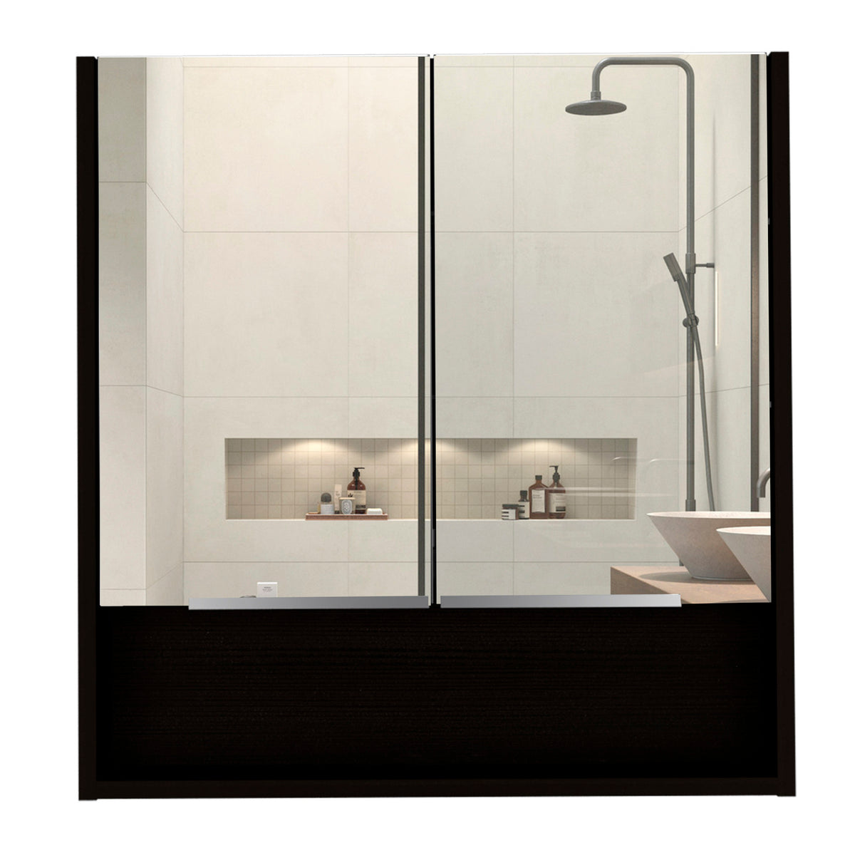 Armario de baño con espejo Jaspe 60 cm, en melamina