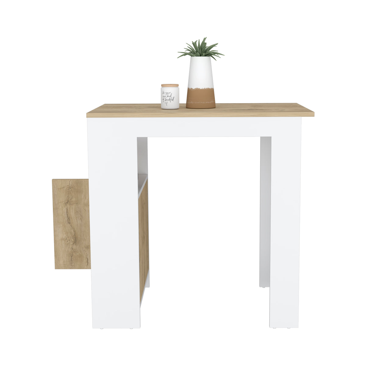 TUHOME CONCEPT Isla de cocina Stirling de 92 cm con 1 puerta, blanco y macadamia