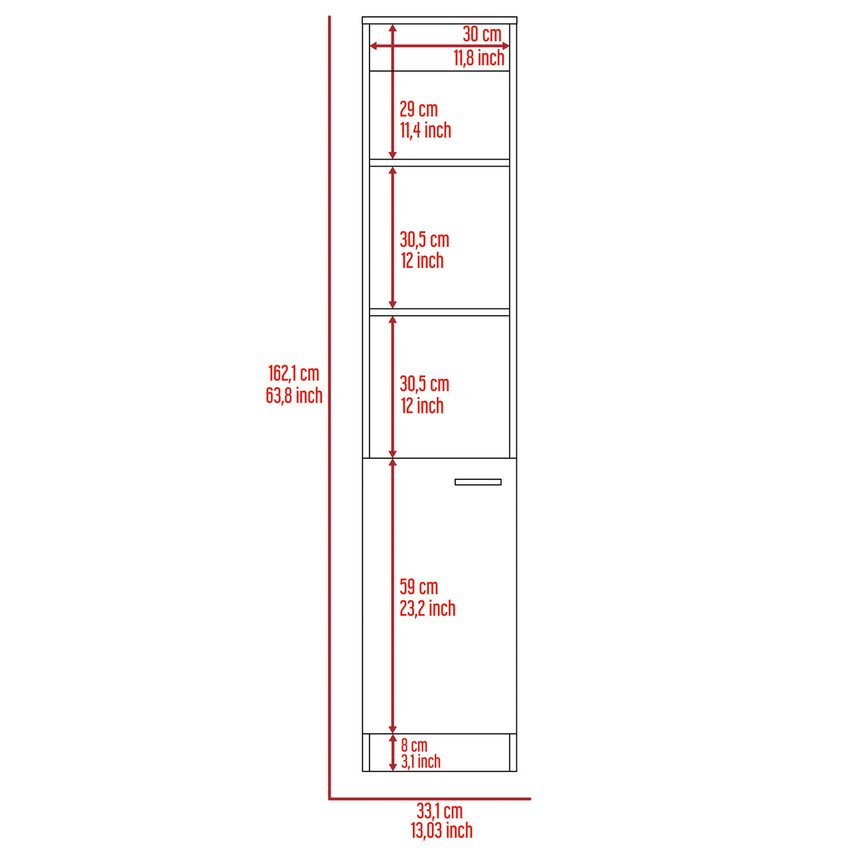 TUHOME CONCEPT Columna de baño Malaga de 162 cm, wengué