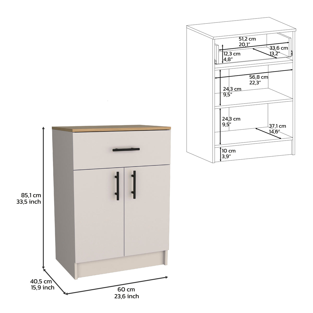TUHOME CONCEPT Despensa de cocina Mayorca de 60 cm