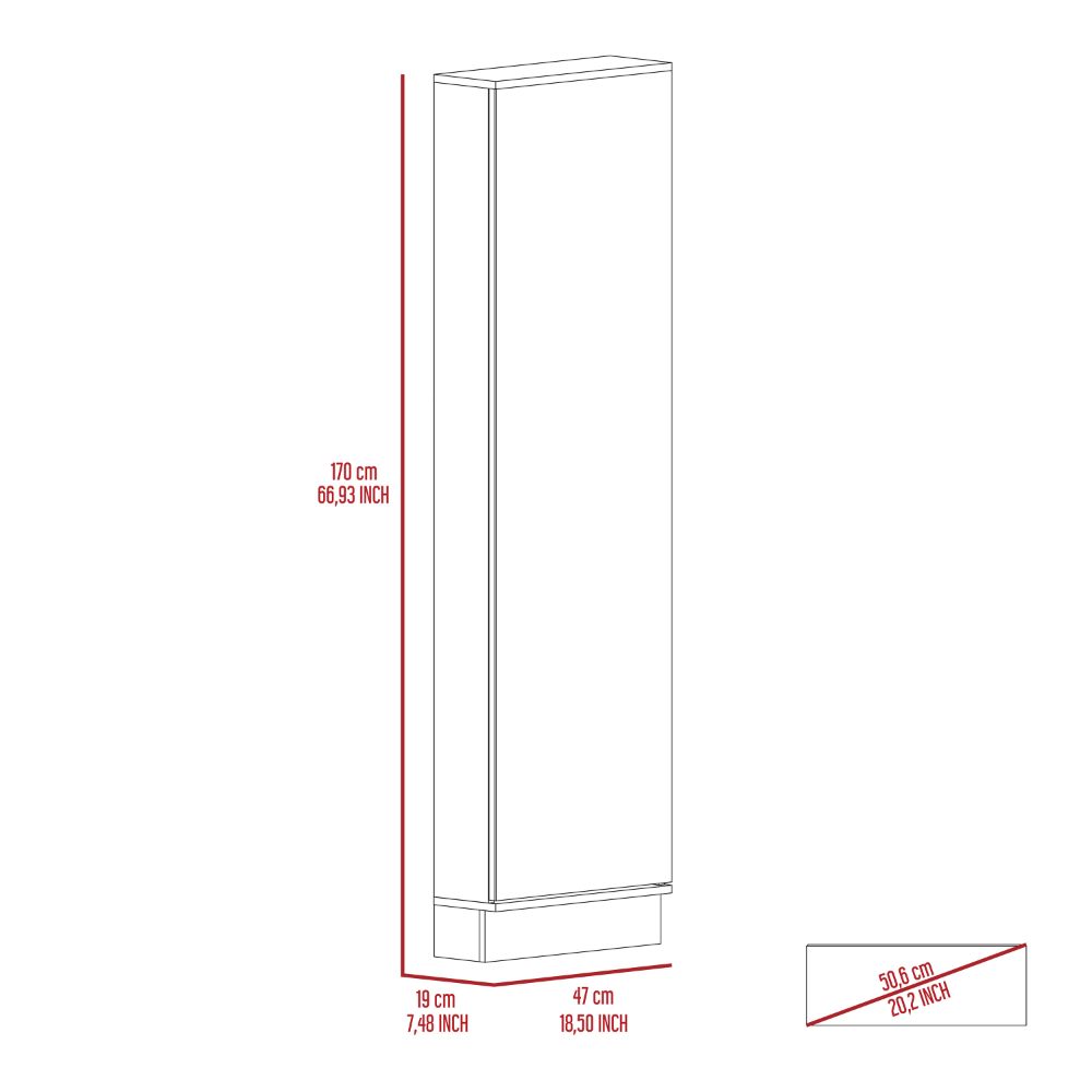 TUHOME CONCEPT Zapatero Leto de 170 cm, blanco