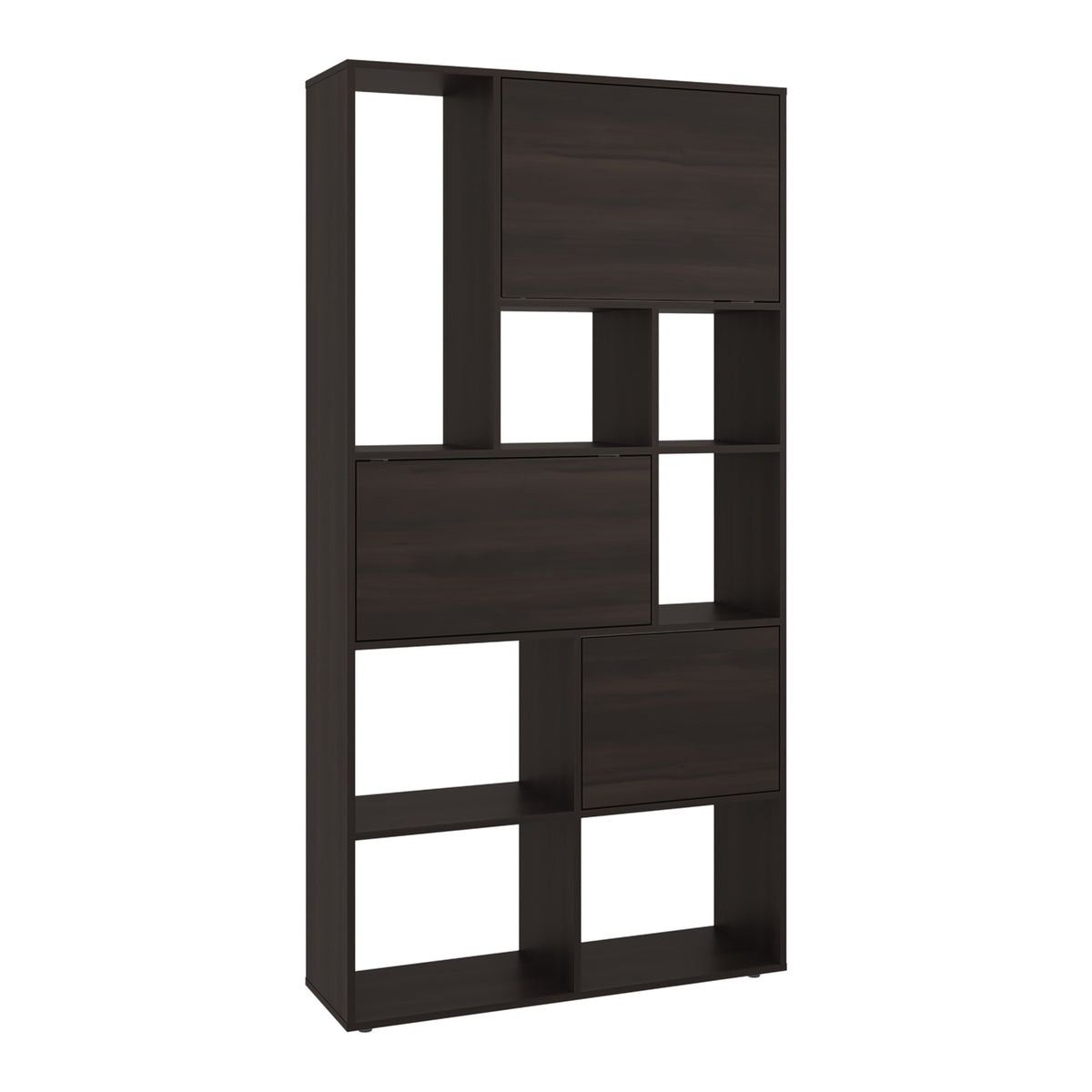 TUHOME CONCEPT Librería Anya de 181,6 cm con 3 puertas abatibles, nogal