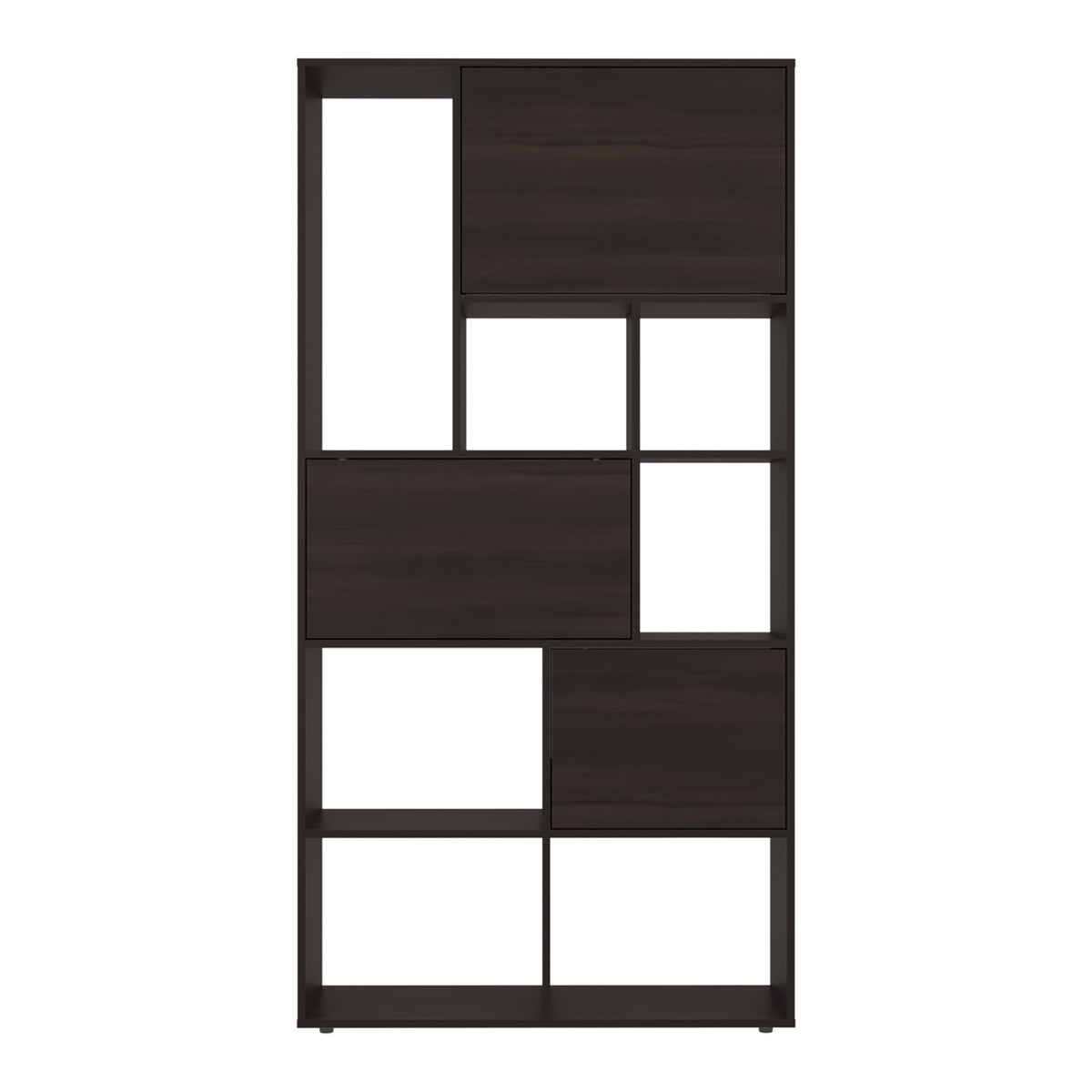 TUHOME CONCEPT Librería Anya de 181,6 cm con 3 puertas abatibles, nogal