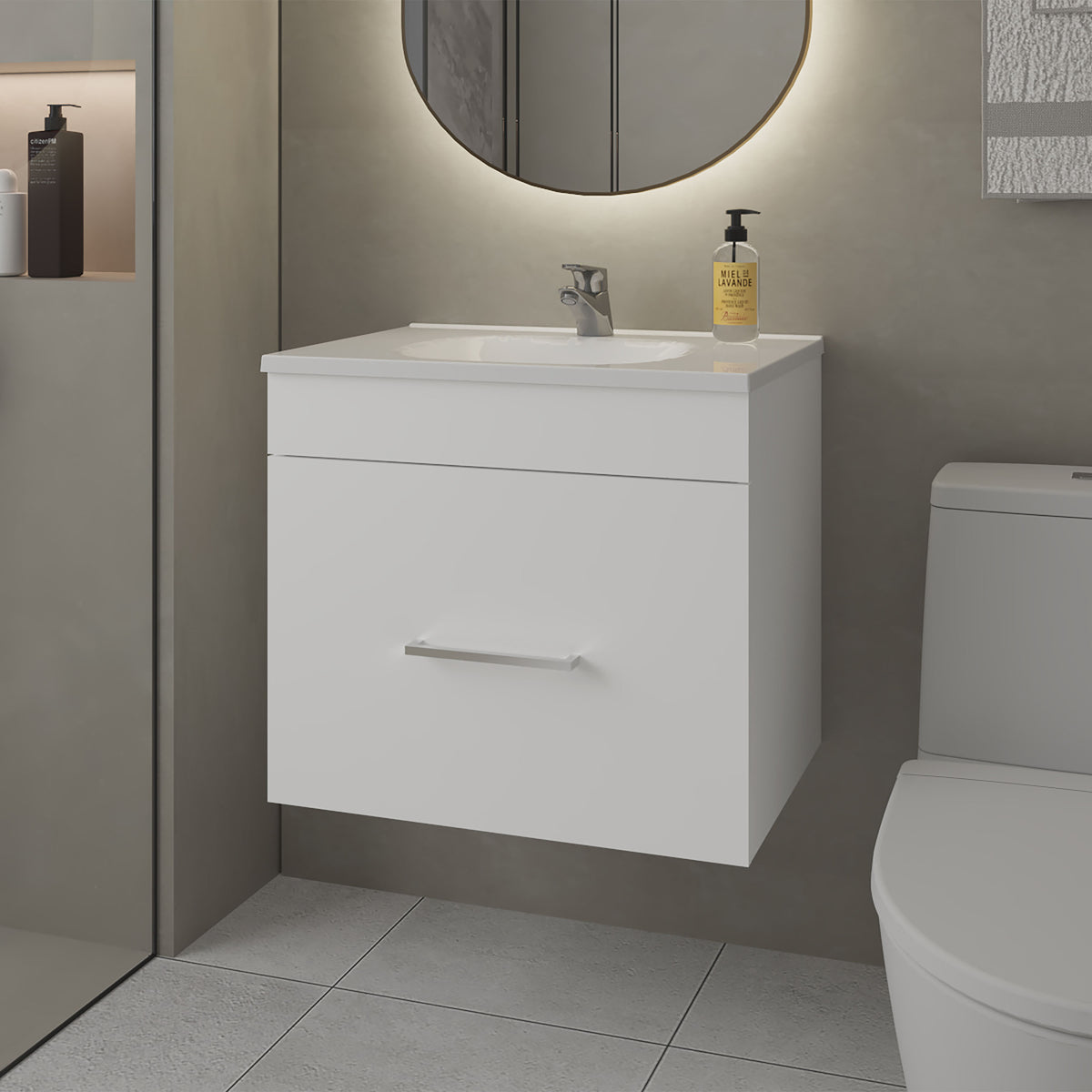 TUHOME CONCEPT Mueble de baño Hatta de 59 cm con lavabo, blanco