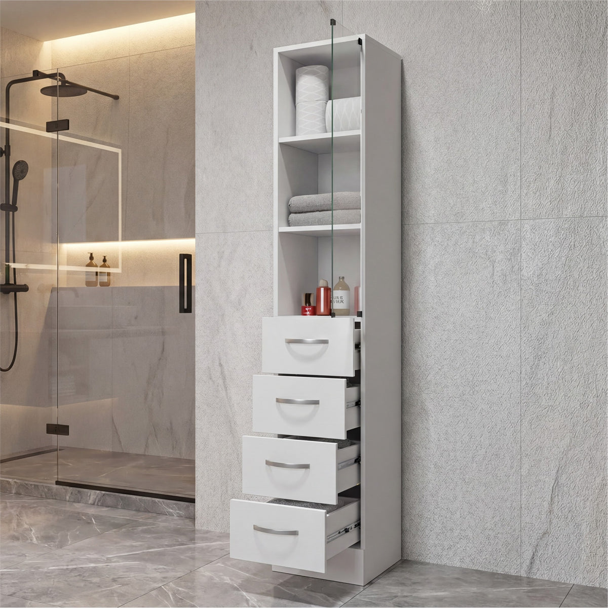 TUHOME CONCEPT Columna de baño Vanguard de 173 cm, blanco