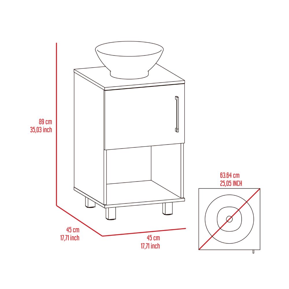 TUHOME CONCEPT Mueble de baño Gouda de 45 cm con lavabo, blanco
