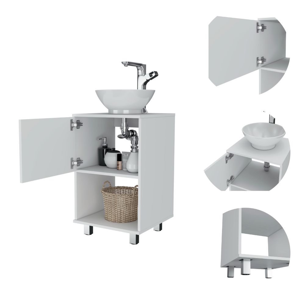 TUHOME CONCEPT Mueble de baño Gouda de 45 cm con lavabo, blanco