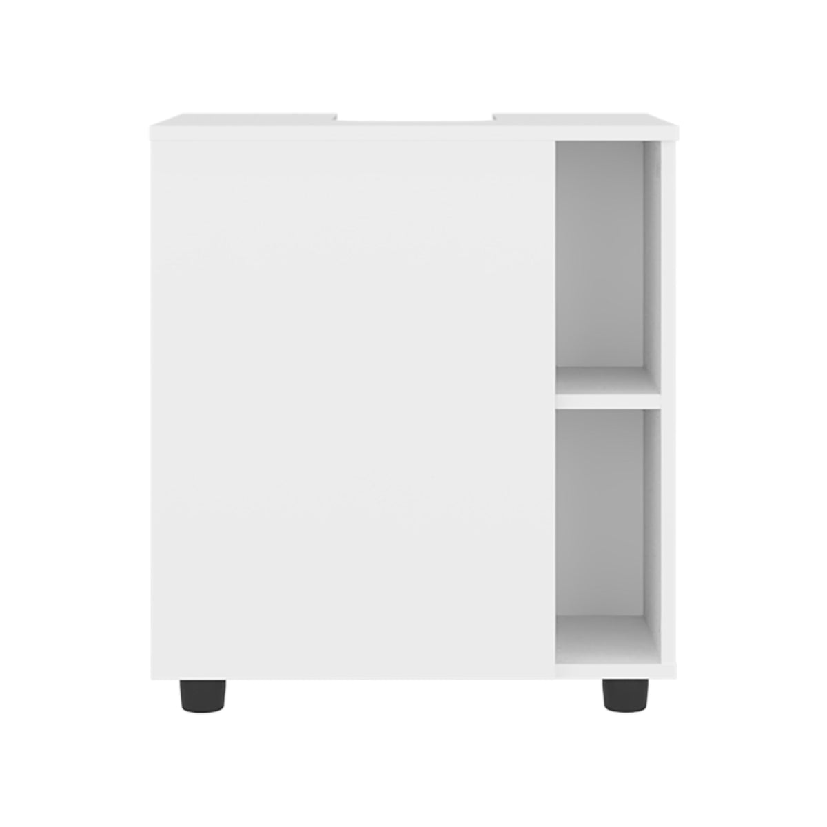 TUHOME CONCEPT Mueble bajo lavabo Pascuale de 55 cm con puerta y huecos laterales, blanco