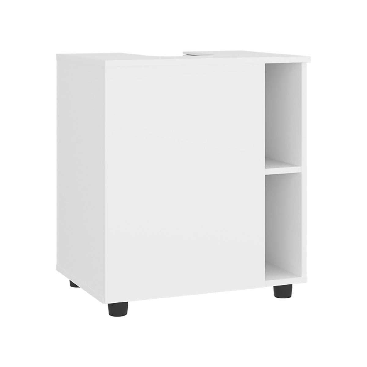 TUHOME CONCEPT Mueble bajo lavabo Pascuale de 55 cm con puerta y huecos laterales, blanco