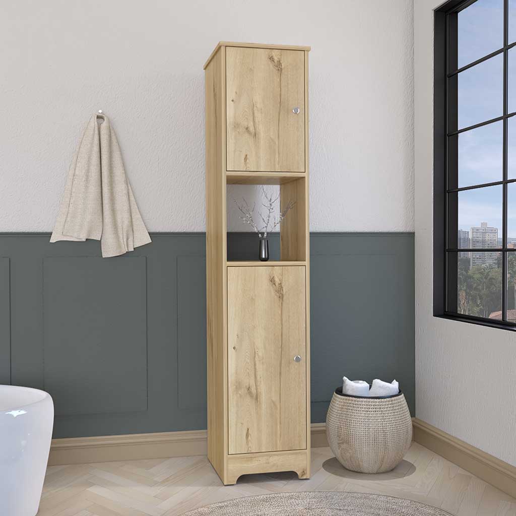 TUHOME CONCEPT Columna de baño Ibis de 172 cm con 2 puertas y 1 estante