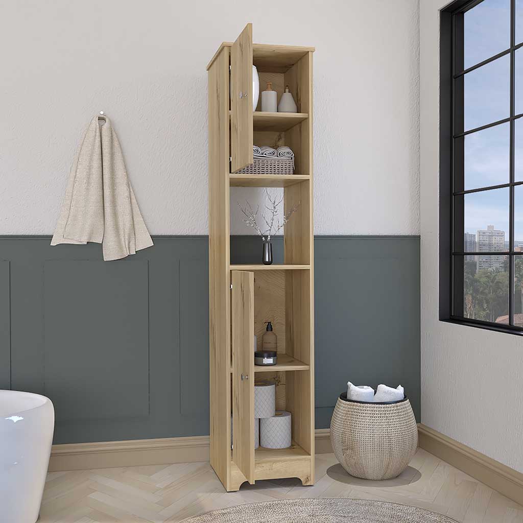TUHOME CONCEPT Columna de baño Ibis de 172 cm con 2 puertas y 1 estante