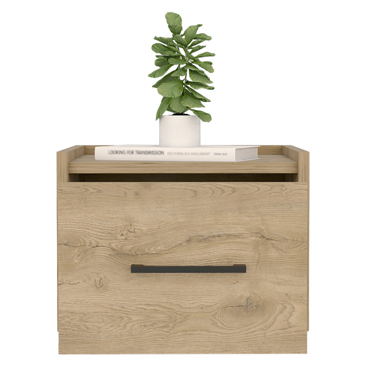 TUHOME CONCEPT Mesita de noche flotante Boa de 35 cm, macadamia