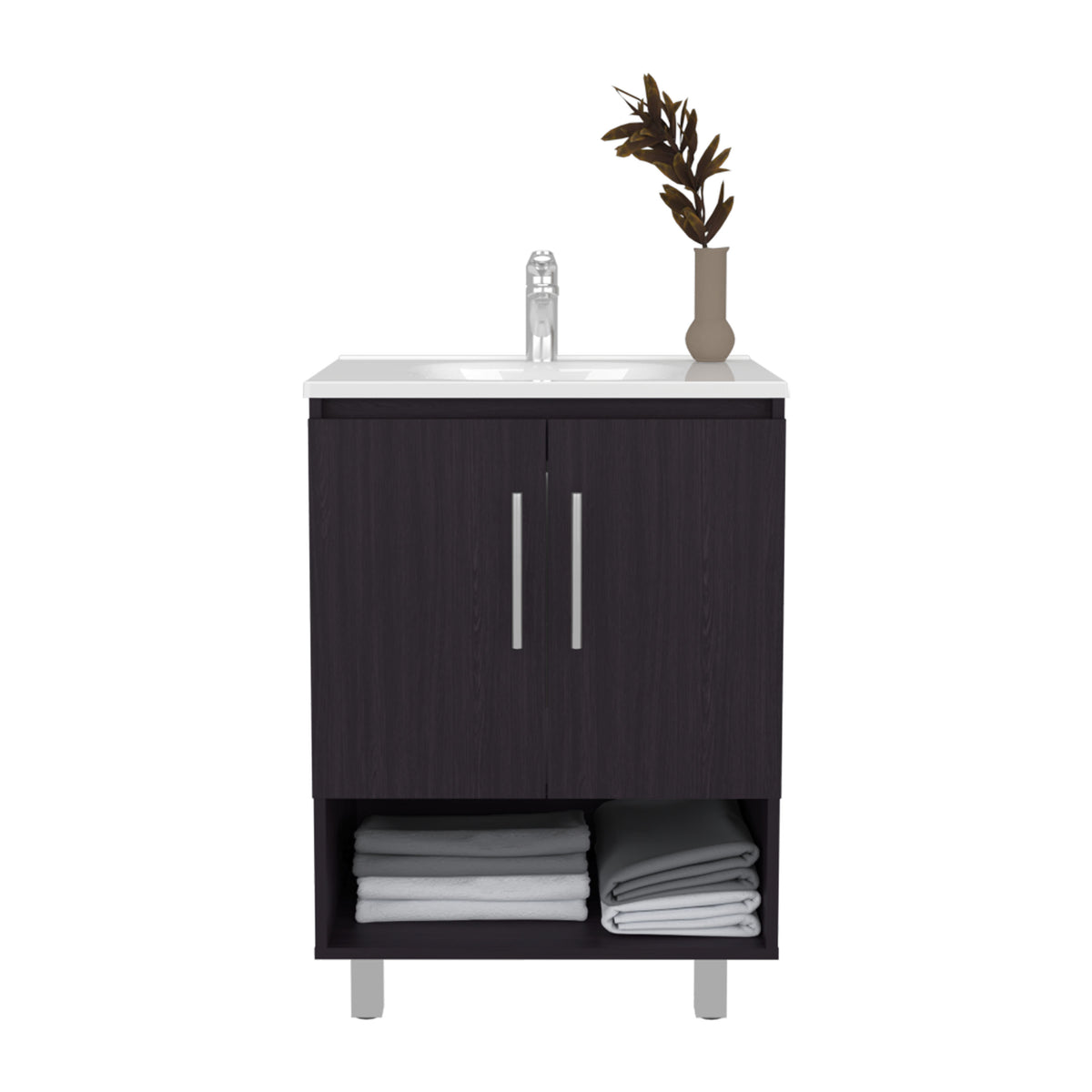 TUHOME CONCEPT Mueble de baño Conrad de 60 cm con lavabo, wengué