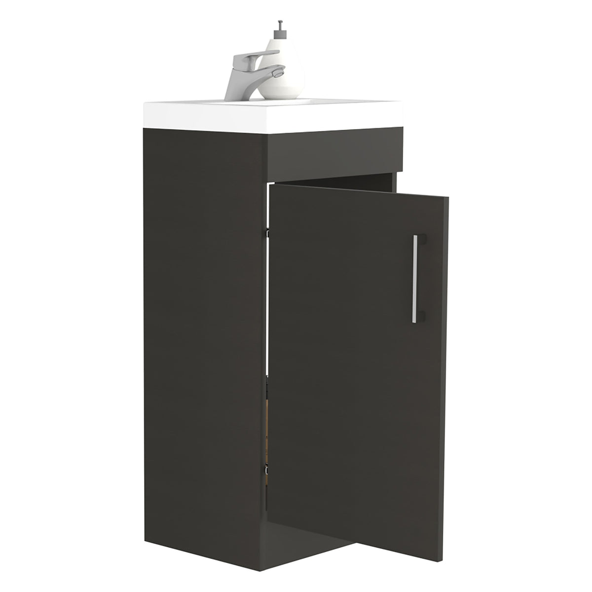 TUHOME CONCEPT Mueble de baño Madrid de 40 cm con lavabo y grifo, wengué
