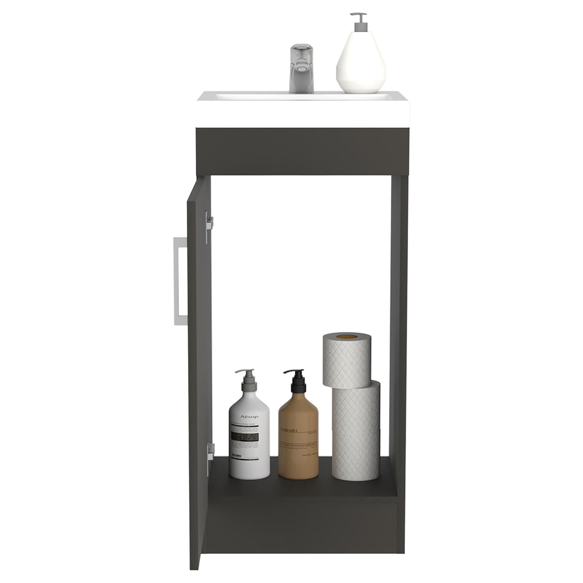 TUHOME CONCEPT Mueble de baño Madrid de 40 cm con lavabo y grifo, wengué