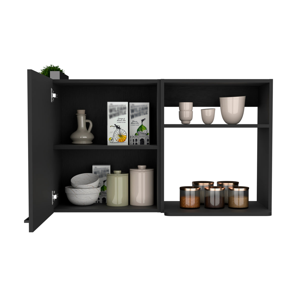 TUHOME CONCEPT Mueble alto de cocina Nápoles de 100 cm, wengué
