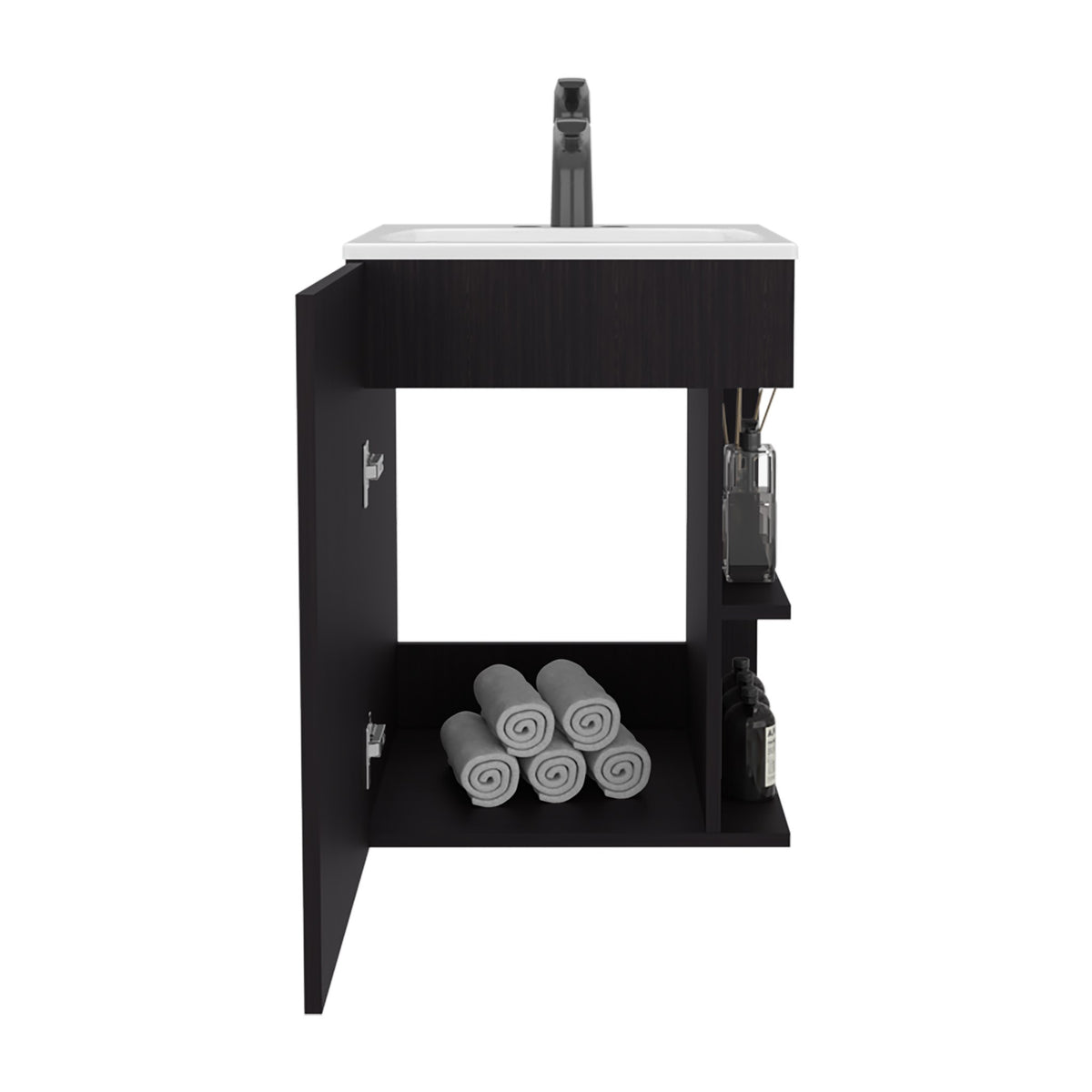 TUHOME CONCEPT Mueble de baño suspendido Colton de 45 cm con lavabo, wengué