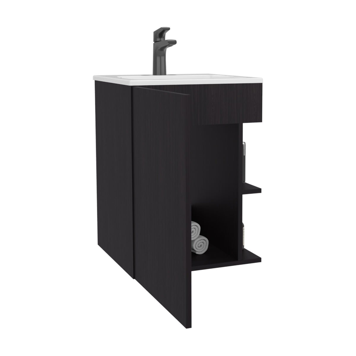 TUHOME CONCEPT Mueble de baño suspendido Colton de 45 cm con lavabo, wengué