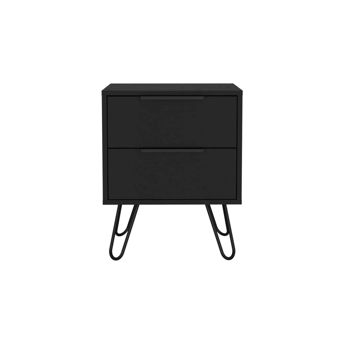 TUHOME Mesita de noche Nuvo 45 cm con 2 cajones, wengué