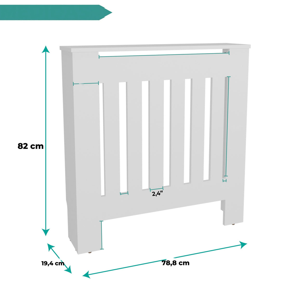 TUHOME CONCEPT Cubreradiador Linn de 79 cm, blanco