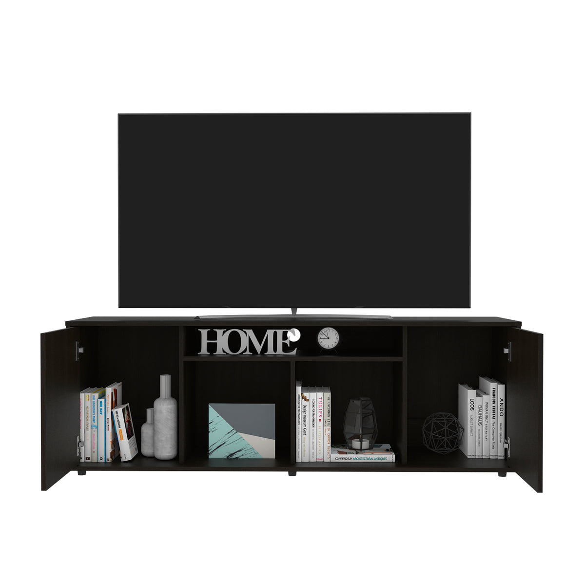 TUHOME CONCEPT Mueble de TV Prana de 150 cm con 2 puertas, wengué