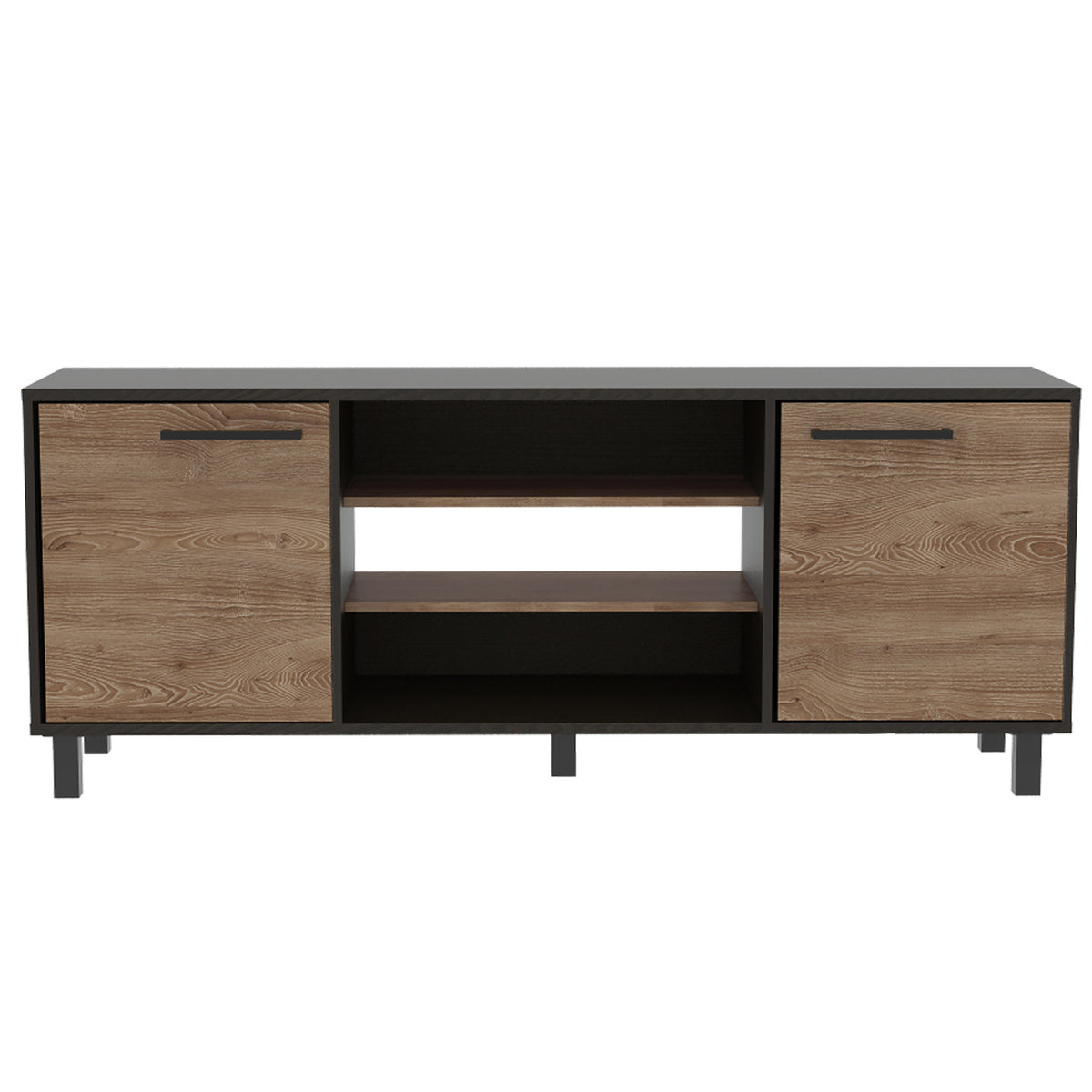 TUHOME CONCEPT Mueble de TV Kaia de 149 cm, wengué y roble miel