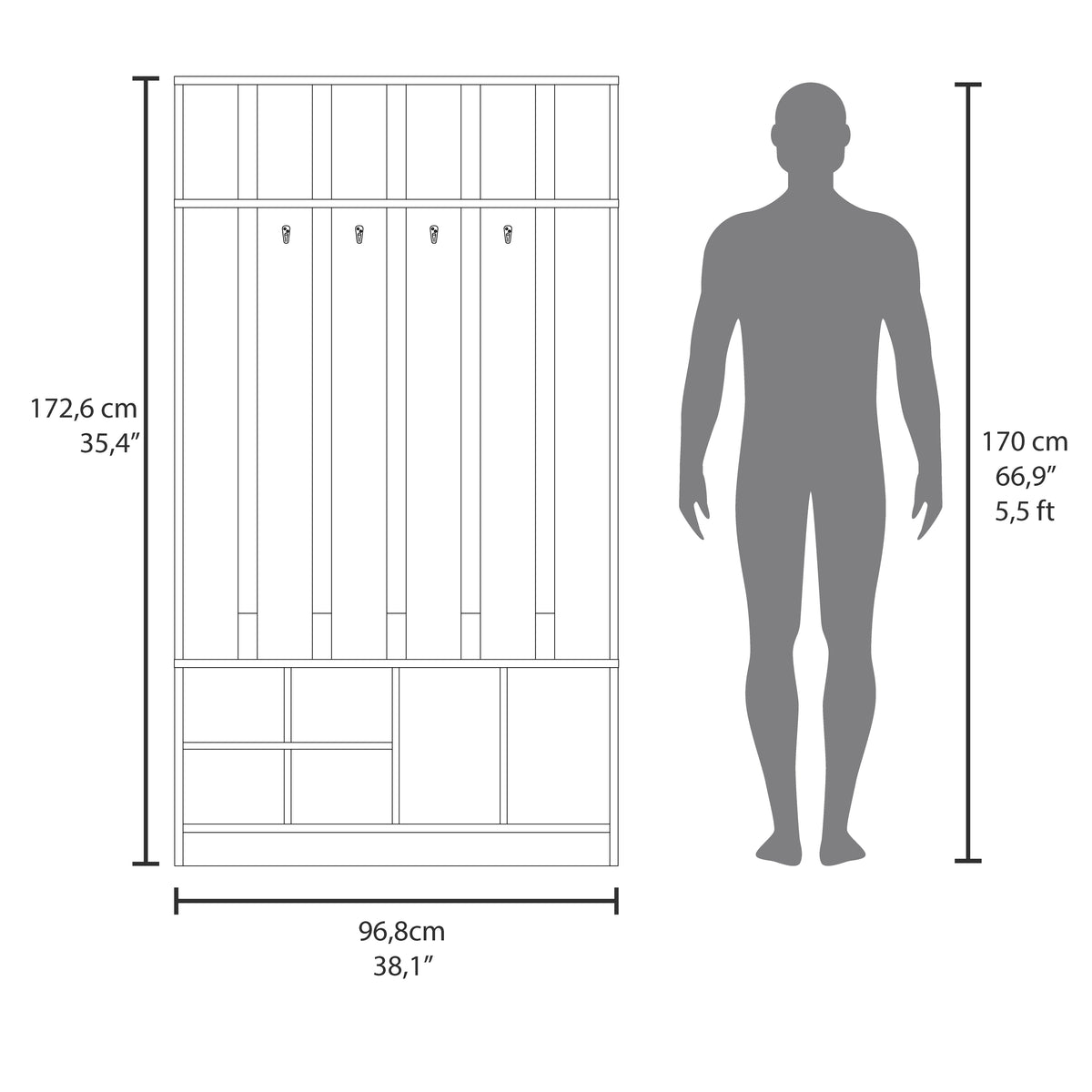 Mueble recibidor Tulcan de 173 cm, gris, foto 6 – TUHOME