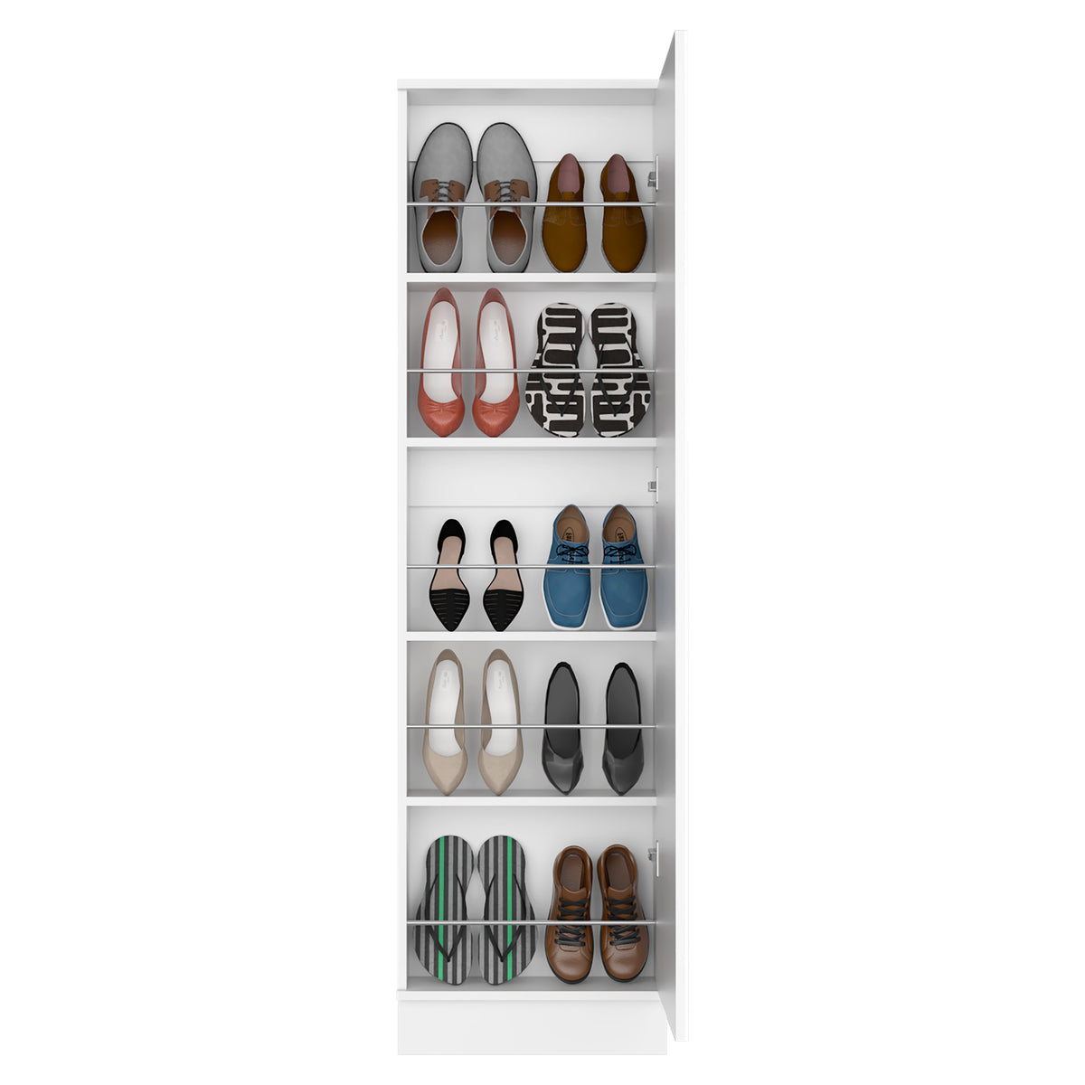 TUHOME CONCEPT Zapatero Leto de 170 cm, blanco