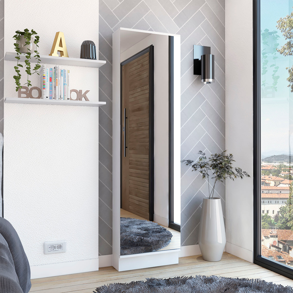 TUHOME CONCEPT Zapatero Leto de 170 cm, blanco