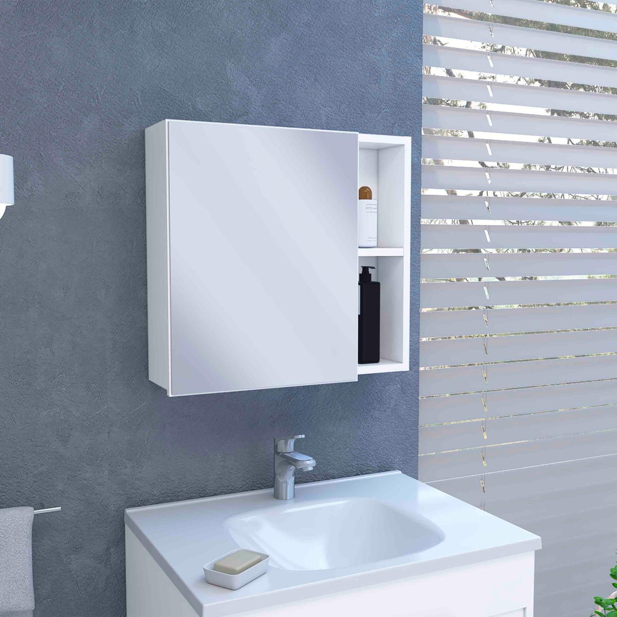 TUHOME CONCEPT Armario de baño de pared Oman de 50 cm, blanco