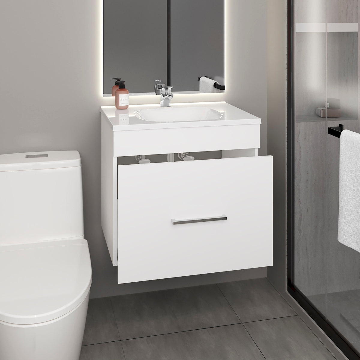 TUHOME CONCEPT Mueble de baño Hatta de 59 cm con lavabo, blanco