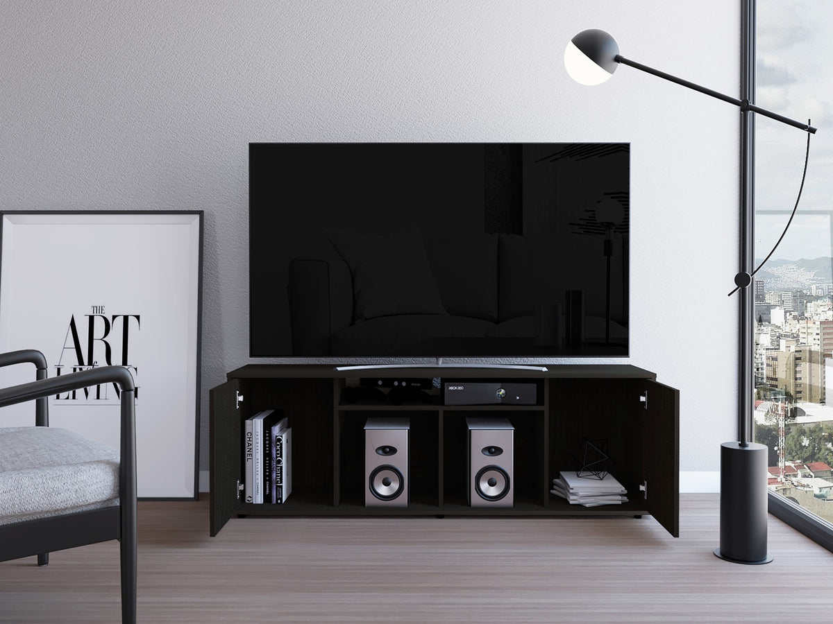 TUHOME CONCEPT Mueble de TV Prana de 150 cm con 2 puertas, wengué