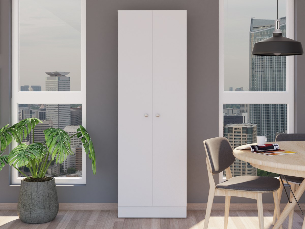 Conjunto de cocina: mueble de fregadero Napoles de 100 cm + alacena multiusos de 181 cm, blanco