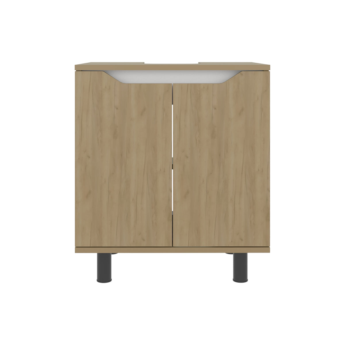 TUHOME CONCEPT Mueble bajo lavabo Marlo de 55 cm con 2 puertas, fresno y blanco
