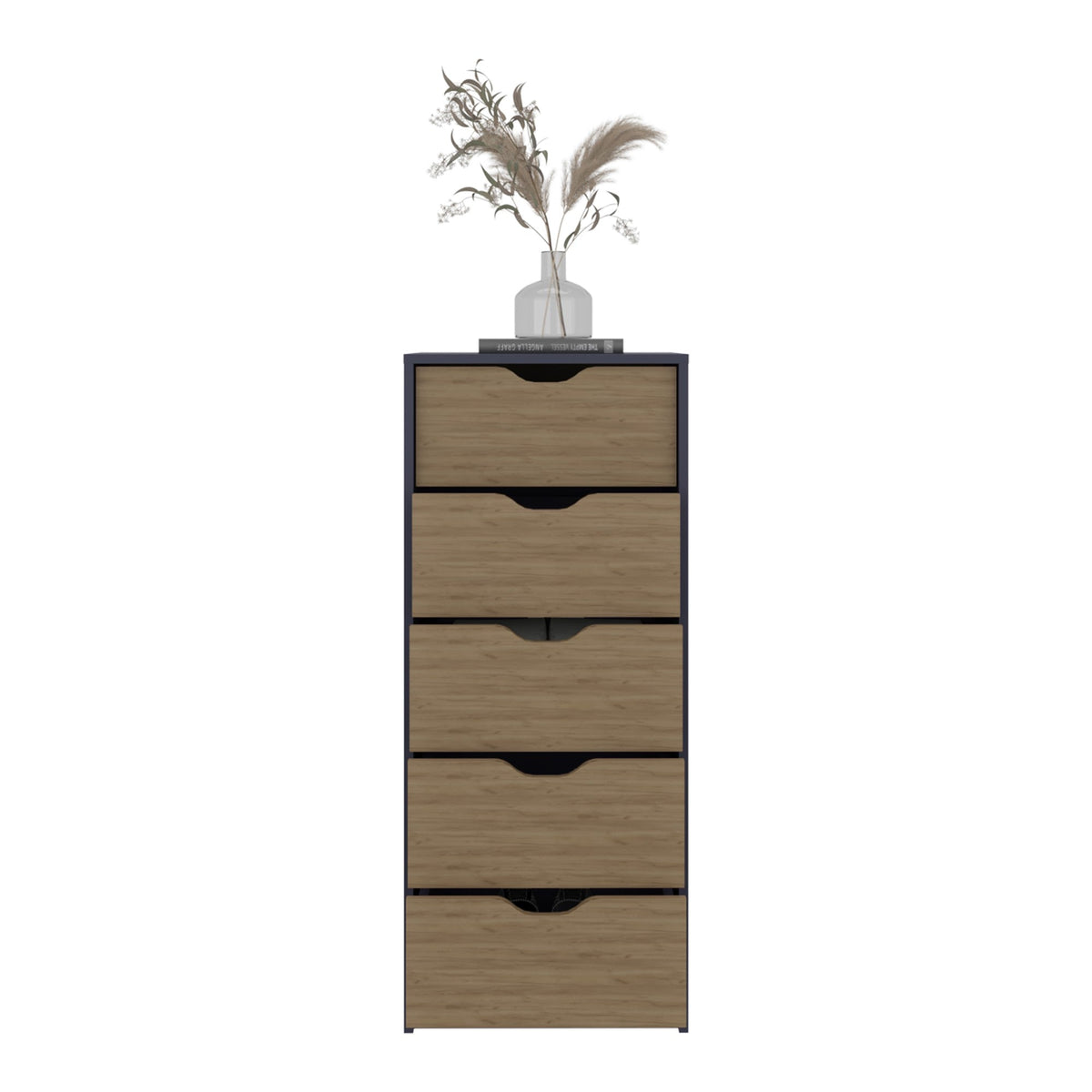Cómoda Basilea Narrow de 45 cm, azul y fresno, foto 4 – TUHOME